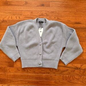 NWT 7 For All Mankind Soft Ribbed Knit Front Button Cardigan Sweater Size S
